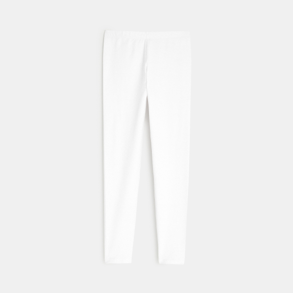 Leggings unis blanc fille