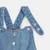 Robe salopette en jean bleue bébé fille