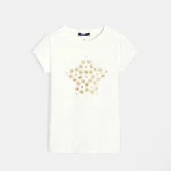 T-shirt à motif brodé doré étoile