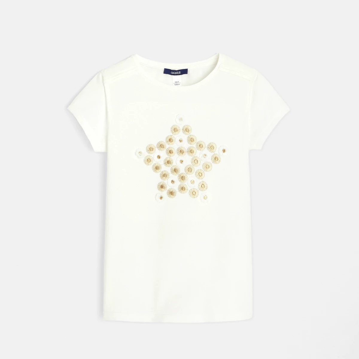 T-shirt à motif brodé doré étoile