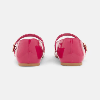 حذاء باليرينا باللون الوردي مع حزام للفتيات