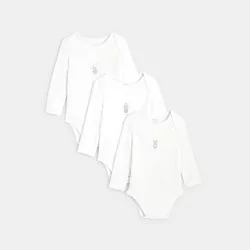 قميص بودي بياقة أميركية مزين بطبعة أرنب (مجموعة من 3)