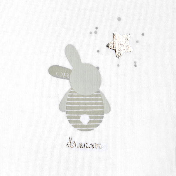 بدلة للجسم بياقة أرنب أمريكية (مجموعة من 3) باللون الأبيض عند الولادة