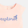 T-shirt à message brodé orange bébé fille
