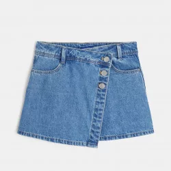 Mini jupe-short en jean bleue fille