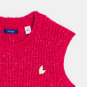 Pull côtelé sans manches rose fille