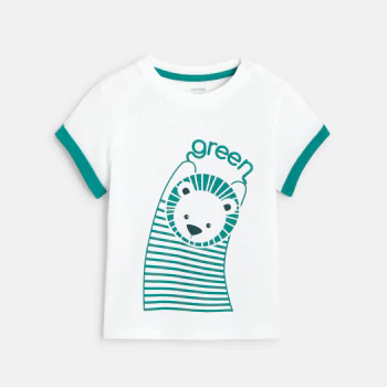 T-shirt vert lion bébé garçon
