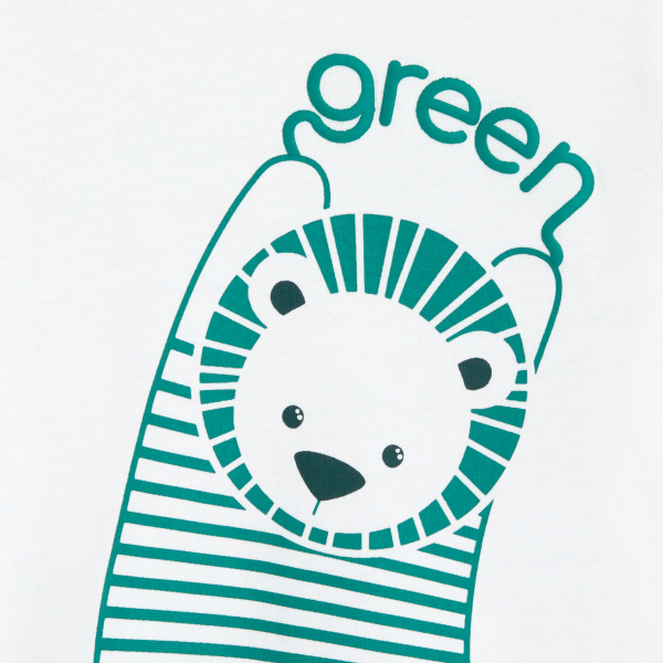T-shirt vert lion bébé garçon