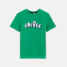 T-shirt à message vert garçon