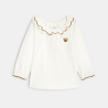 T-shirt col volanté blanc bébé fille