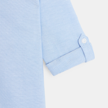 Chemise Oxford à col américain turquoise garçon