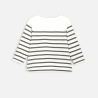 T-shirt marinière rayé coton bio gris bébé fille