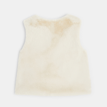 Boléro en fausse fourrure blanc fille