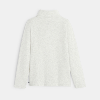 T-shirt col roulé manches longues blanc garçon