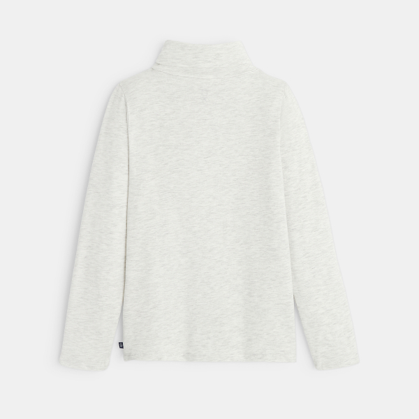 T-shirt col roulé manches longues blanc garçon