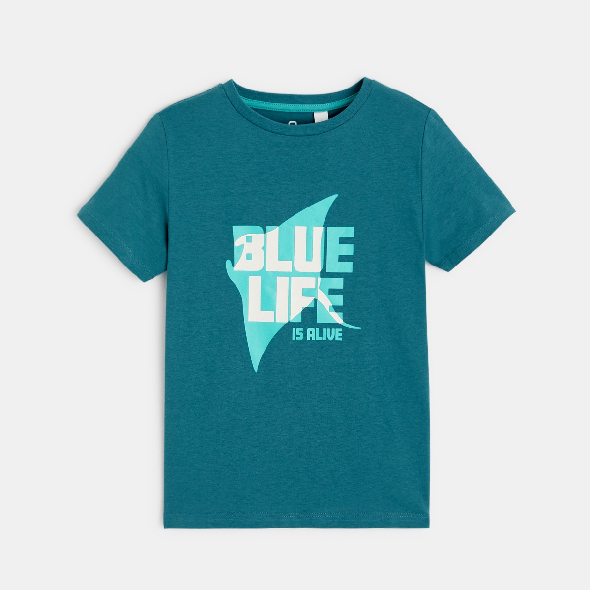 T-shirt à message "Blue Life is alive"