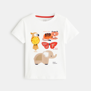 T-shirt imagier blanc bébé fille