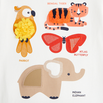 T-shirt imagier blanc bébé fille