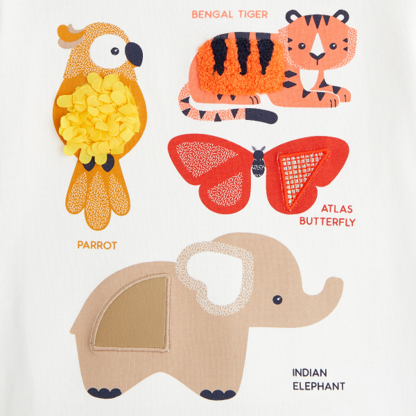 T-shirt imagier blanc bébé fille