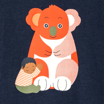 T-shirt koala câlin bleu bébé garçon