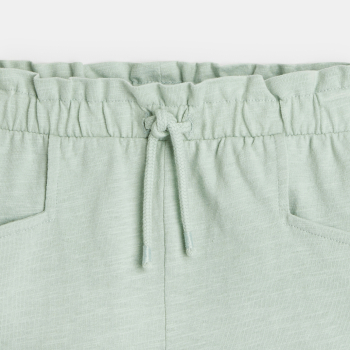 Short en jersey uni vert fille