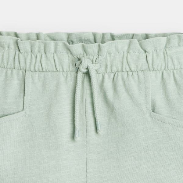 Short en jersey uni vert fille