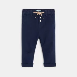 Pantalon regular coton fantaisie bleu bébé garçon