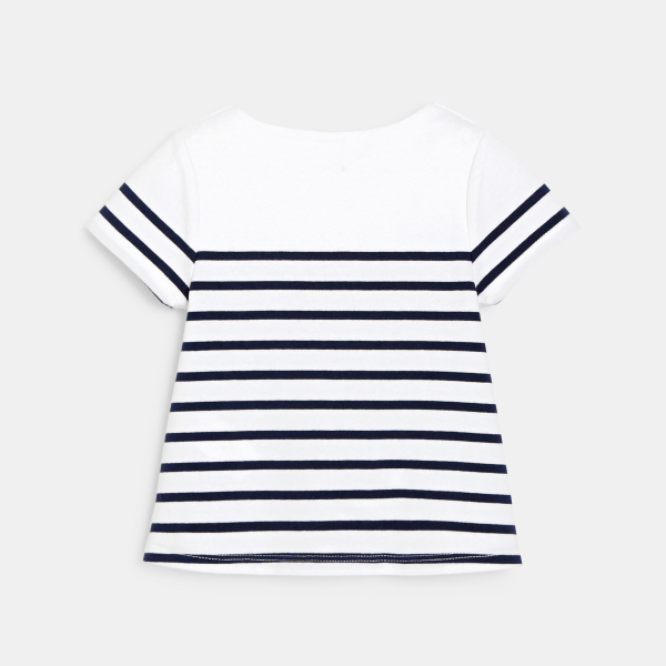 T-shirt marinière rayé bleu bébé fille