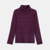 T-shirt col roulé rayé rouge garçon