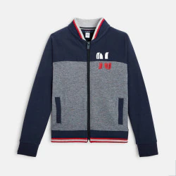 Sweat-shirt zippé bleu garçon