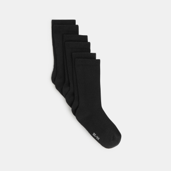 Chaussettes unies (lot de 3) noires garçon