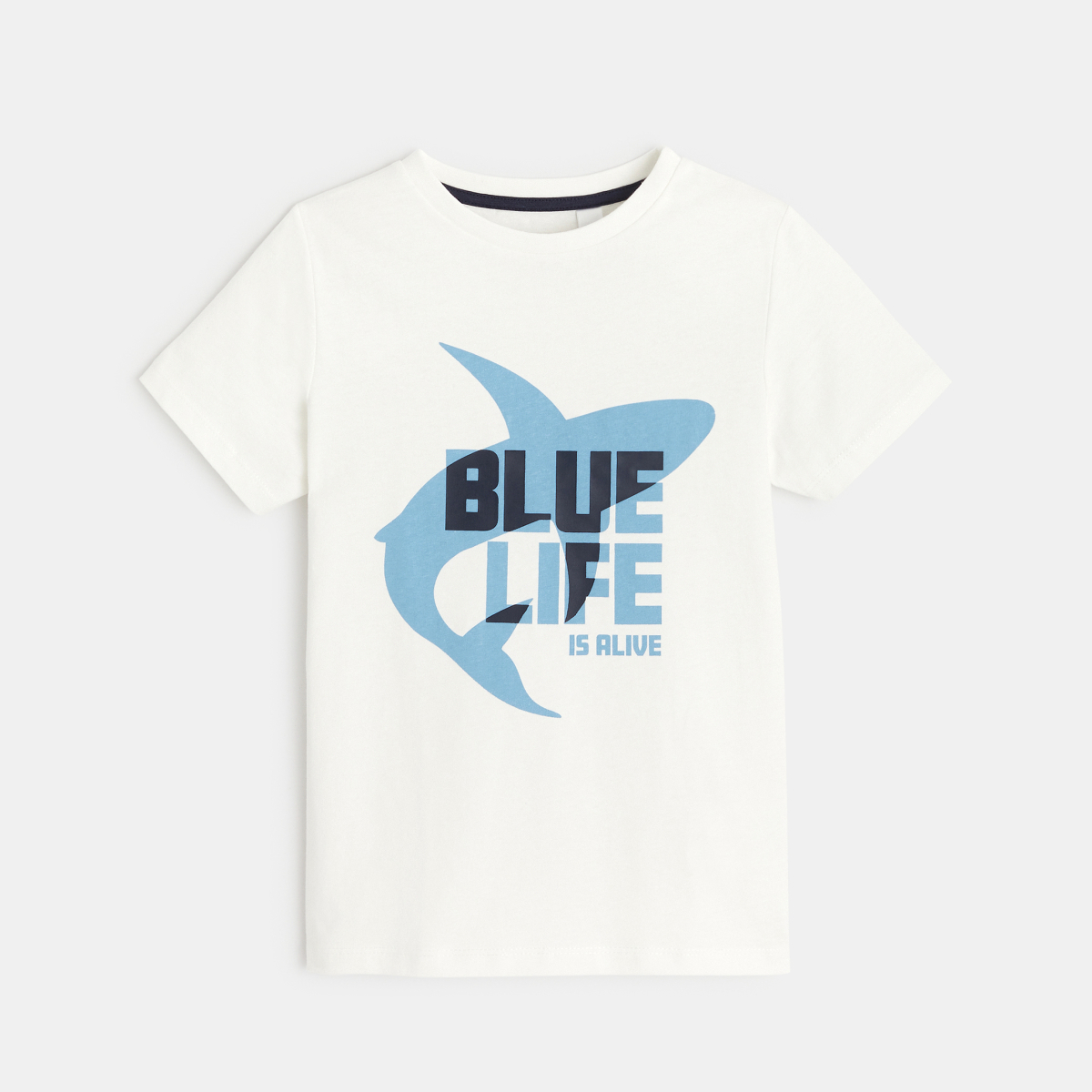 T-shirt à message "Blue Life is alive"