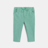 Pantalon stretch à pois vert bébé fille