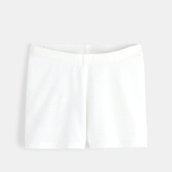 Shorty uni en jersey blanc fille