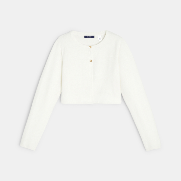 Gilet boléro blanc fille