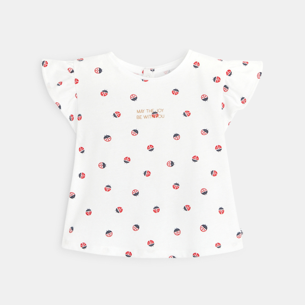T-shirt coccinelles rouge bébé fille