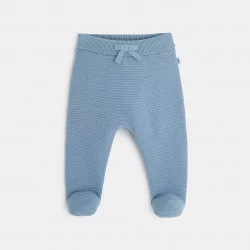 Legging tricot côtelé bleu naissance