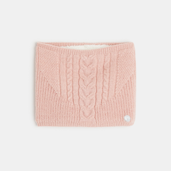Snood torsadé doublé fausse fourrure rose fille