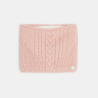 Snood torsadé doublé fausse fourrure rose fille