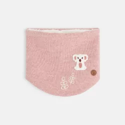 Snood tricot doublé soft boa koala rose bébé fille
