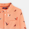 قميص من القطن والكتان بطبعة الطيور