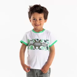 T-shirt crocodile coton fantaisie vert bébé garçon