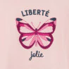 T-shirt manches longues motif papillon rose fille