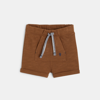 Short molleton marron bébé garçon