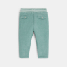 Pantalon velours milleraie taille élastiquée vert bébé garçon