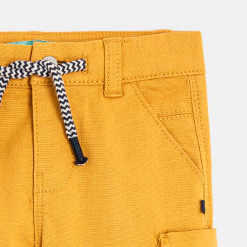 Pantalon battle coton fantaisie jaune bébé garçon