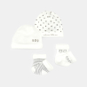 Kit bonnets prématuré et chaussettes blanche naissance