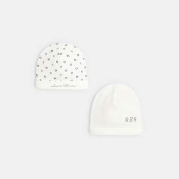Kit bonnets prématuré et chaussettes blanche naissance