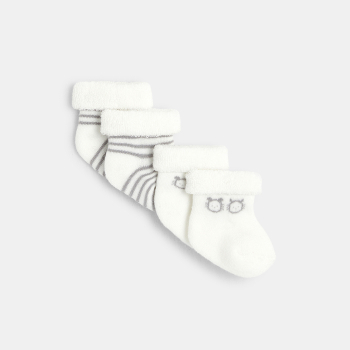 Kit bonnets prématuré et chaussettes blanche naissance