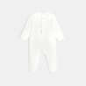 Dors-bien velours brodé 3D blanc bébé fille